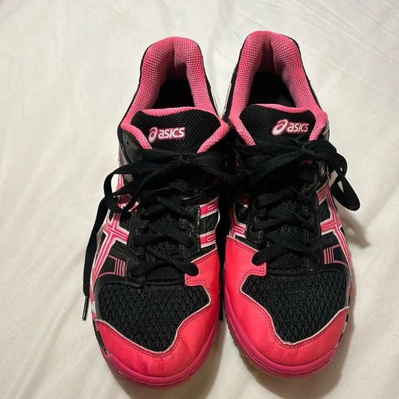 ASICS WOMENS VOLLEYBALL GEL-1140V SHOES IN BLACK/NEON PINK/WHITE - Picture 4 of 10